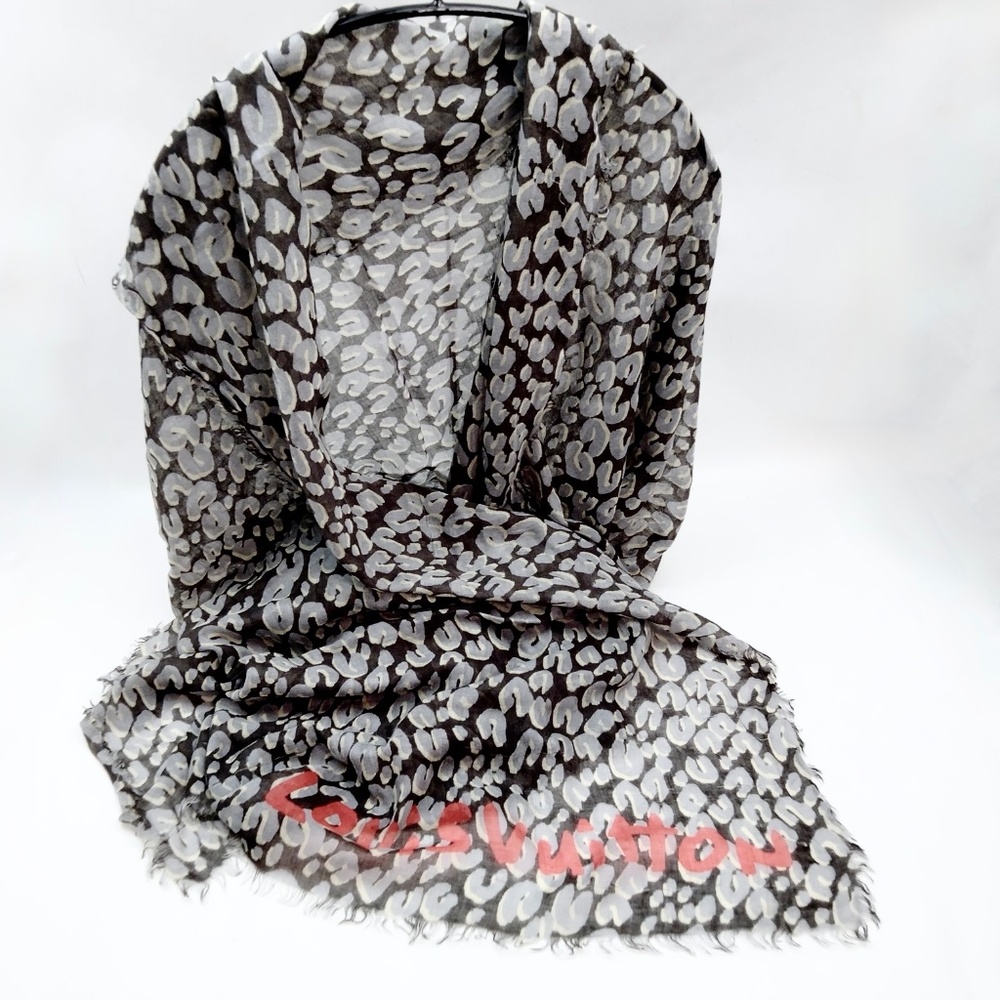 Louis Vuitton Cashmere/Silk Shawl Charcoal Gray